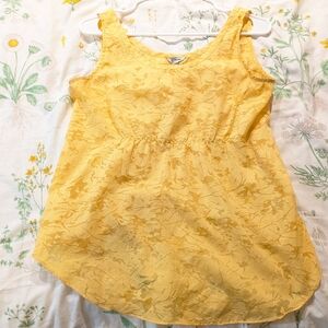 Guess Yellow A-line Sleeveless Top M/Medium